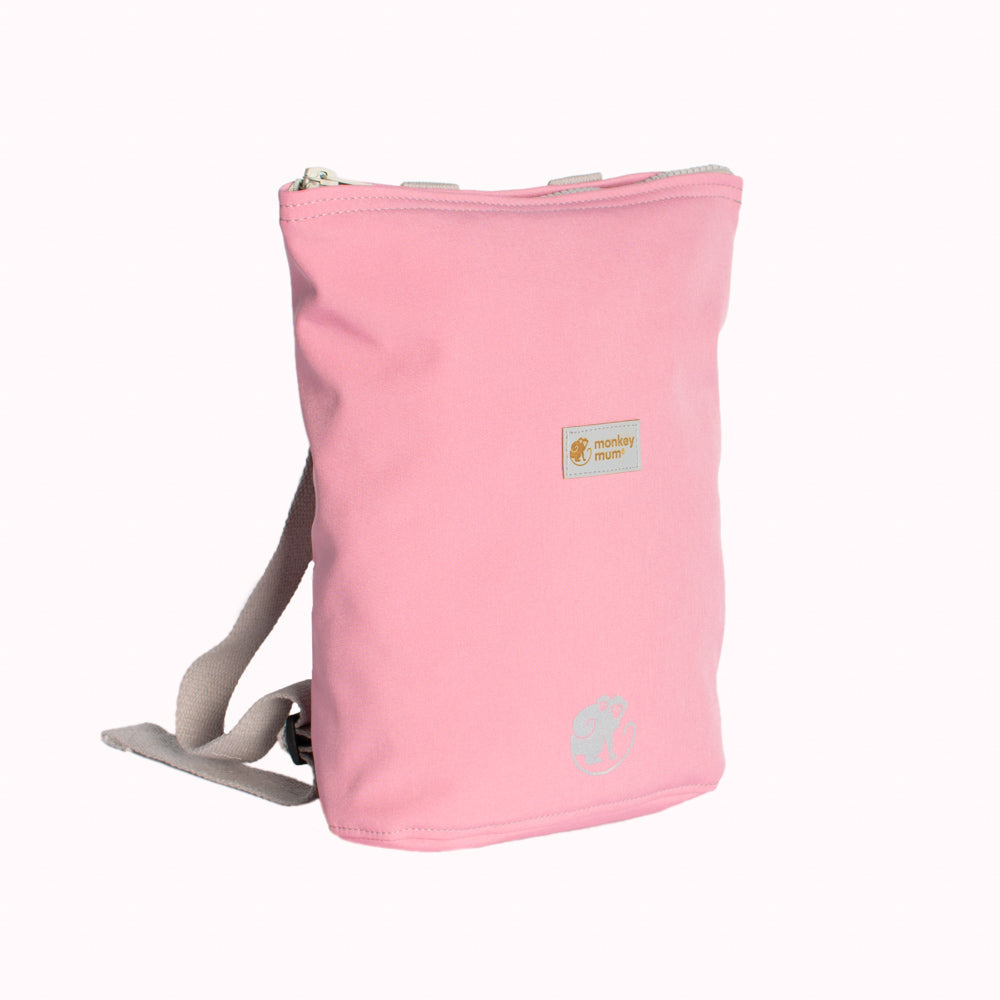 Mochila softshell infantil Monkey Mum® - Algodão doce