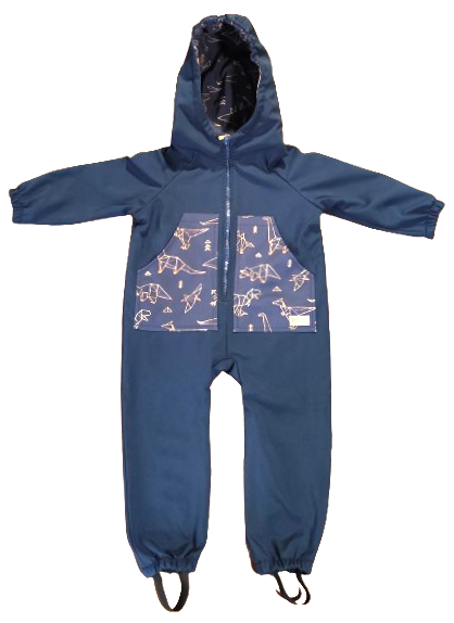 Monkey Mum® Macacão softshell com membrana – Céu de dinossauros - tam. 98/104, 110/116