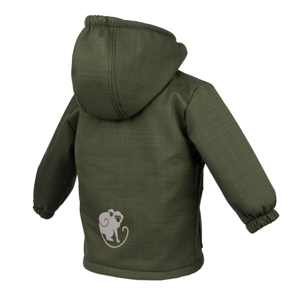 Casaco de softshell de inverno para criança com lã de carneiro Monkey Mum® - Caçador kaki