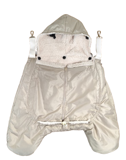 Monkey Mum® Bolsa de aquecimento em tecido impermeável com pelo para porta-bebés ou carrinho Carrie - 2.ª qualidade - Bege - Pequena