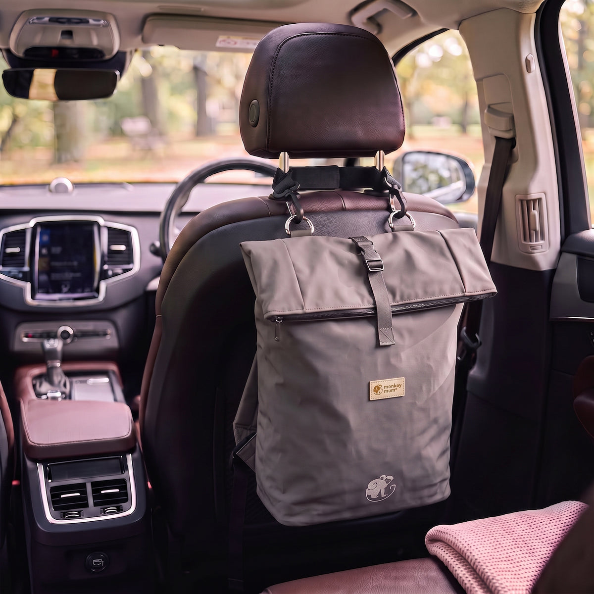 Monkey Mum® Mochila em sarja para carrinho de bebé – Brisa fresca