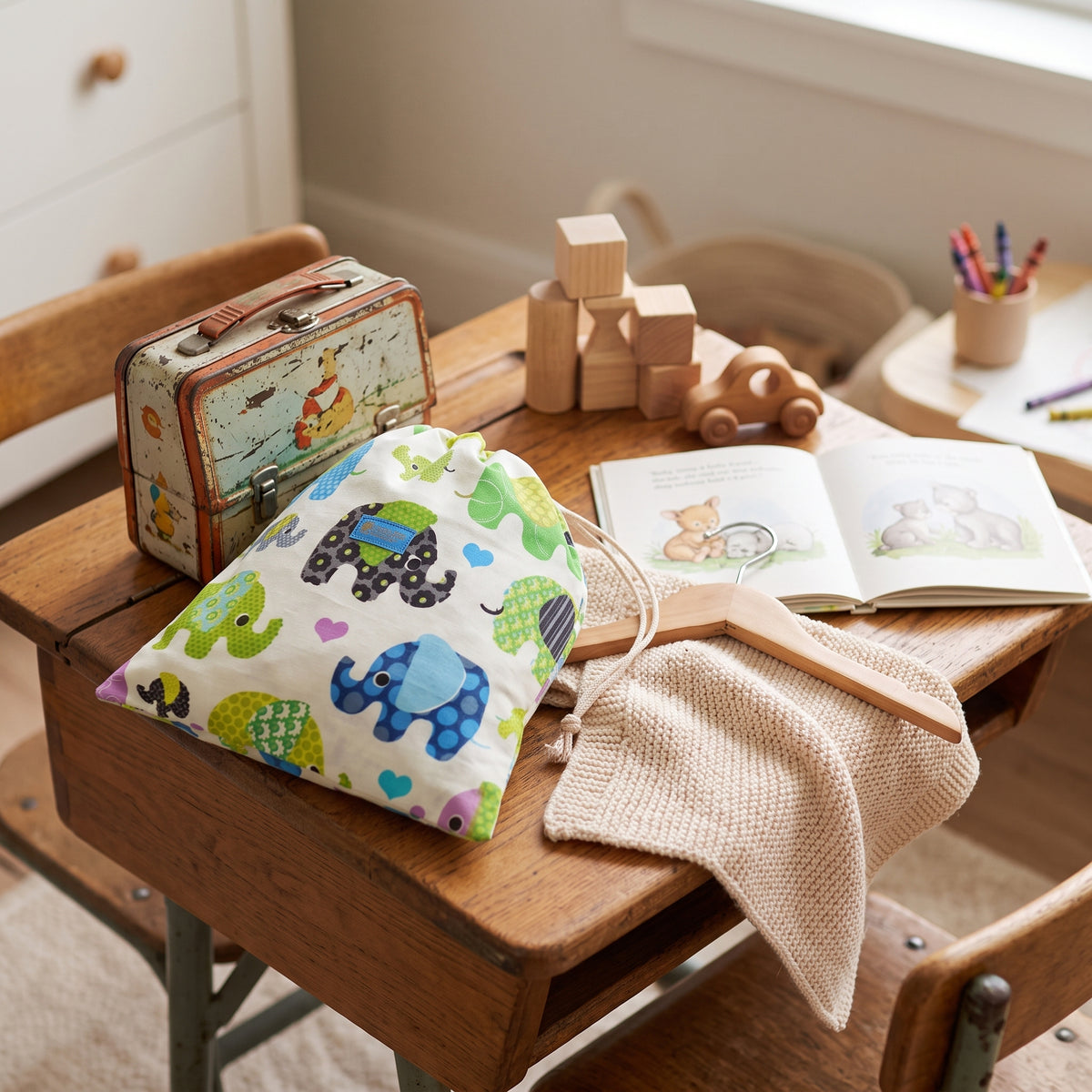 Saco de pano Monkey Mum® - Elefante alegre