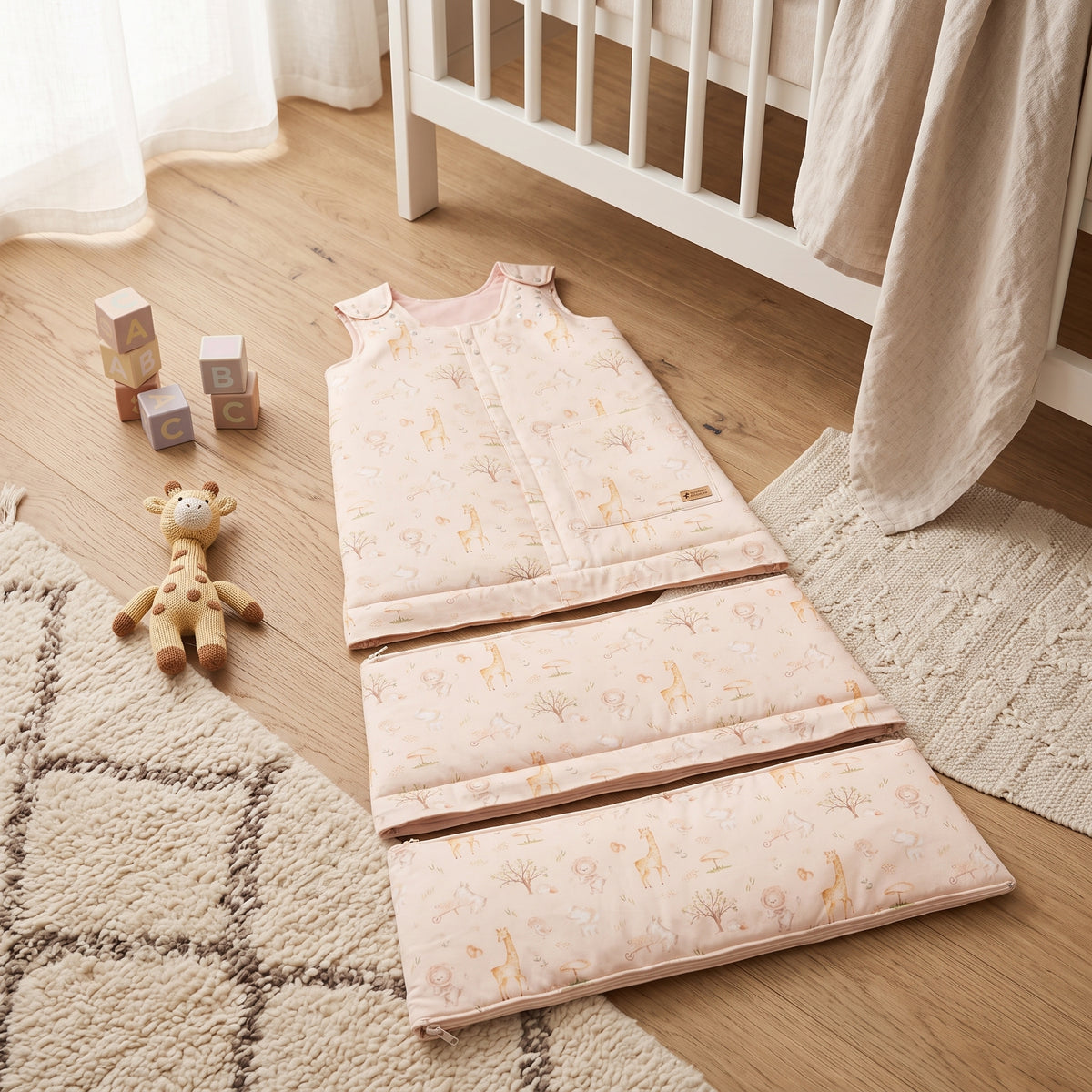 Saco-cama de inverno extensível Monkey Mum® 0 - 4 anos - conjunto - Primavera com animais