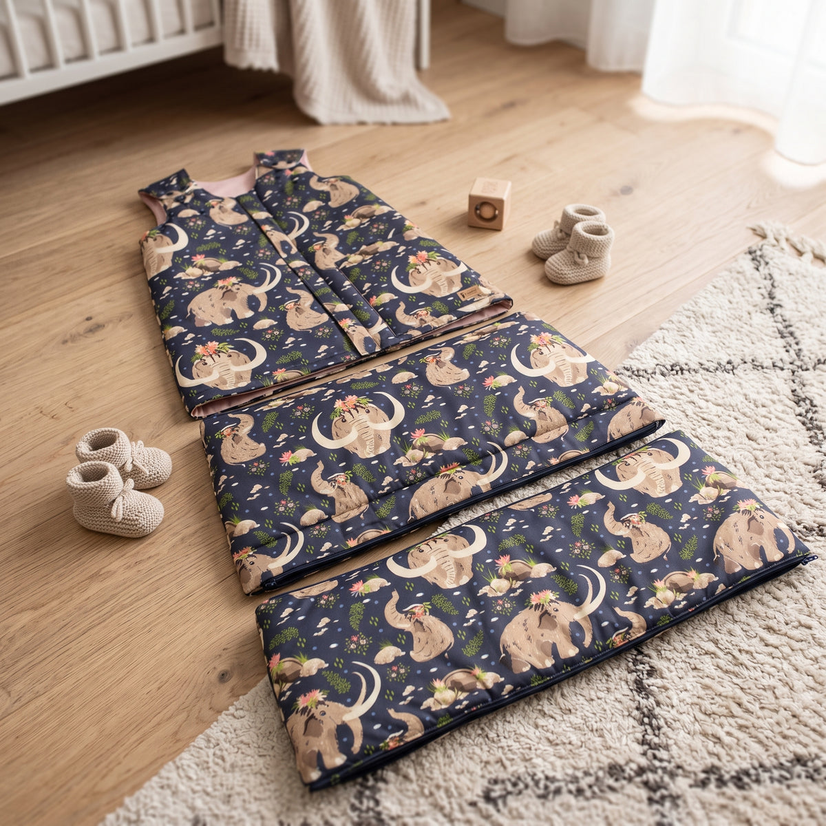 Saco-cama de inverno extensível Monkey Mum® 0 - 4 anos - conjunto - Princesa mamute