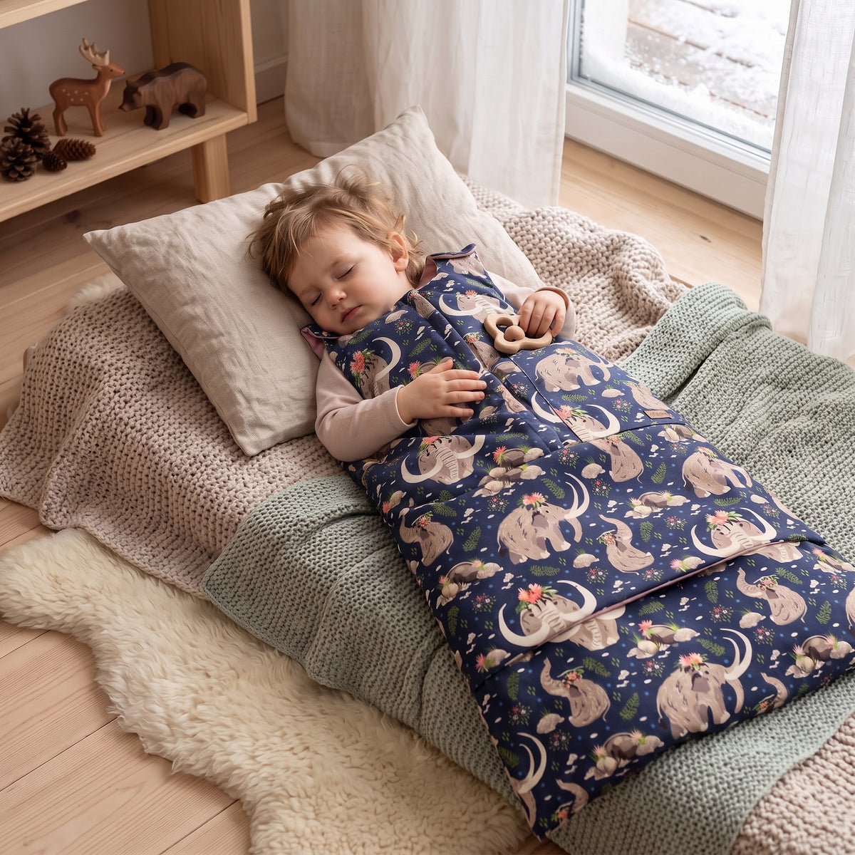 Saco-cama de inverno extensível Monkey Mum® 0 - 4 anos - conjunto - Princesa mamute