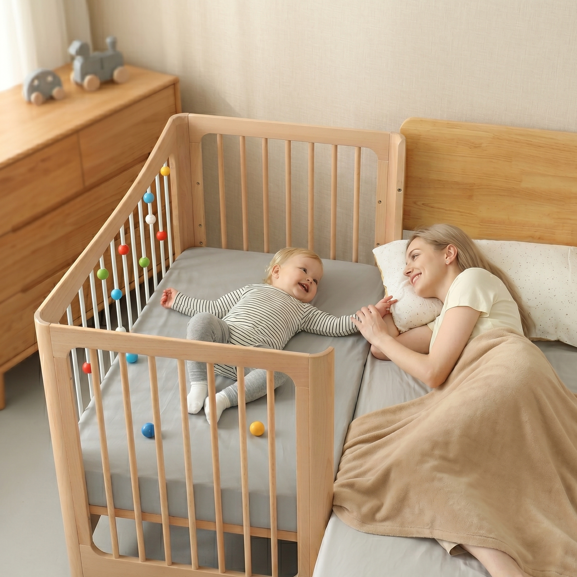Berço infantil 4 em 1 - Maciço - 120x65 cm