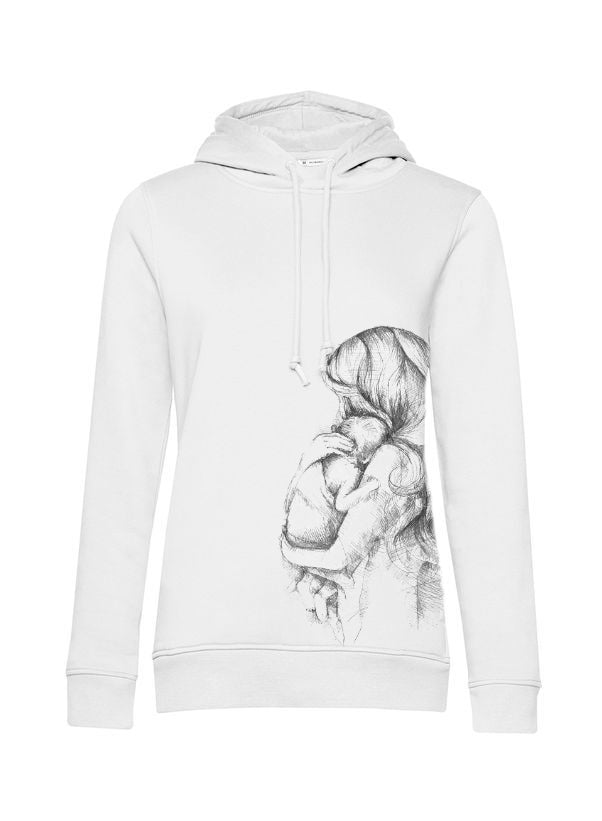 Sweatshirt de amamentação Monkey Mum® branca - mãe amorosa