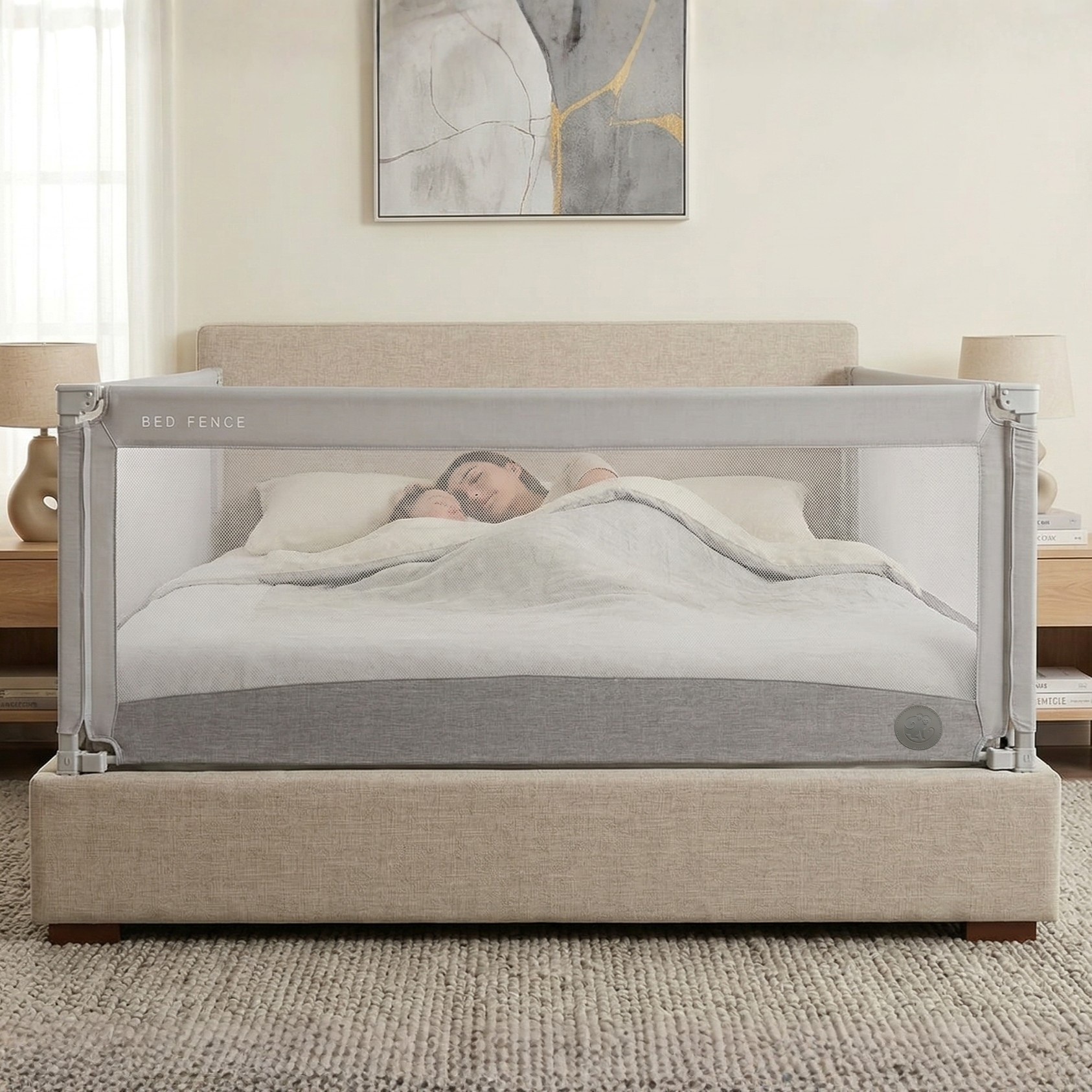 Barreira de cama Monkey Mum® Economy - cinzento claro