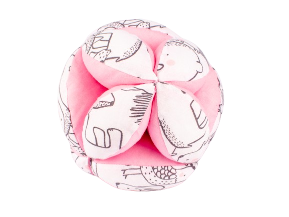 MyMoo Bola sensorial Montessori - Animais da floresta/cor-de-rosa
