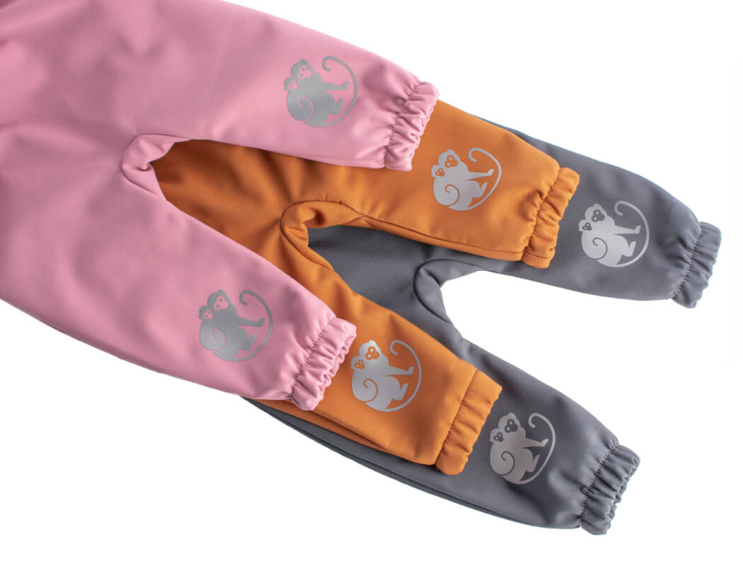 Calças de softshell para criança com membrana Monkey Mum® - Algodão doce