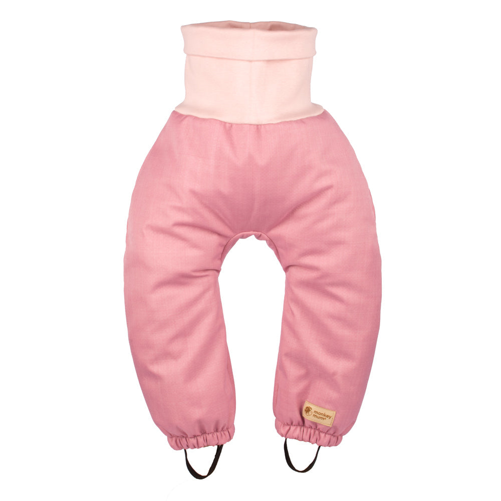 Calças de softshell de inverno de crescimento para criança com lã de carneiro Monkey Mum® - Ovelhinha rosa