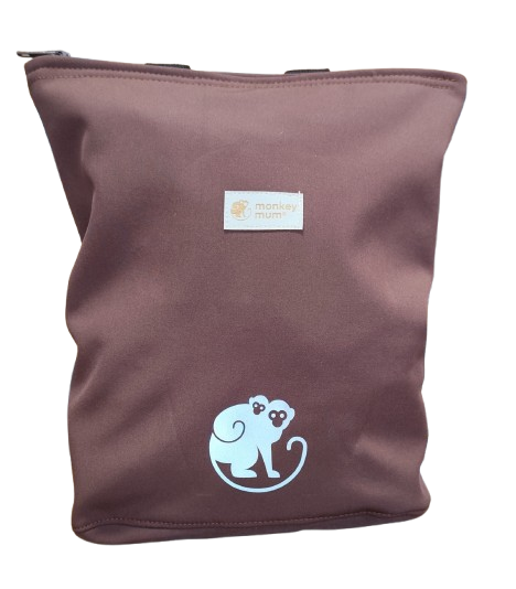 Mochila infantil softshell Monkey Mum® - Castanho