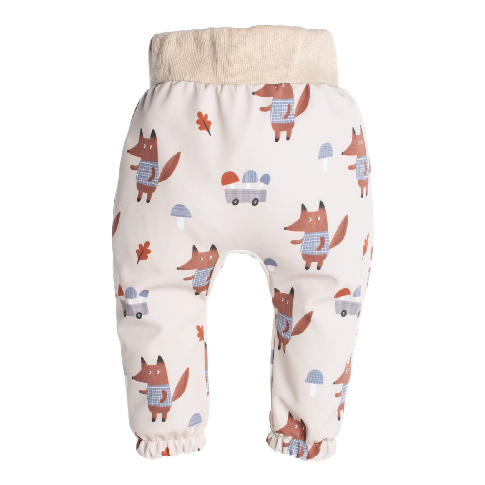Calças de softshell para criança com membrana Monkey Mum® - Raposas nos cogumelos