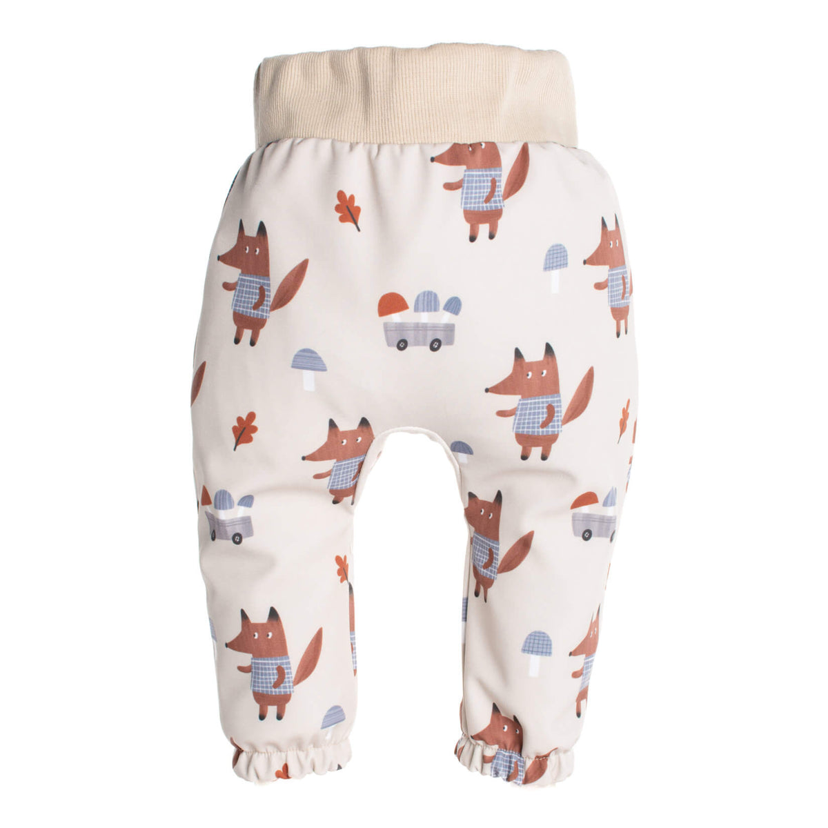 Calças de softshell para criança com membrana Monkey Mum® - Raposas nos cogumelos