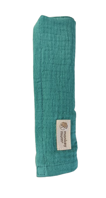 Fralda de musselina Monkey Mum® - Verde-escuro