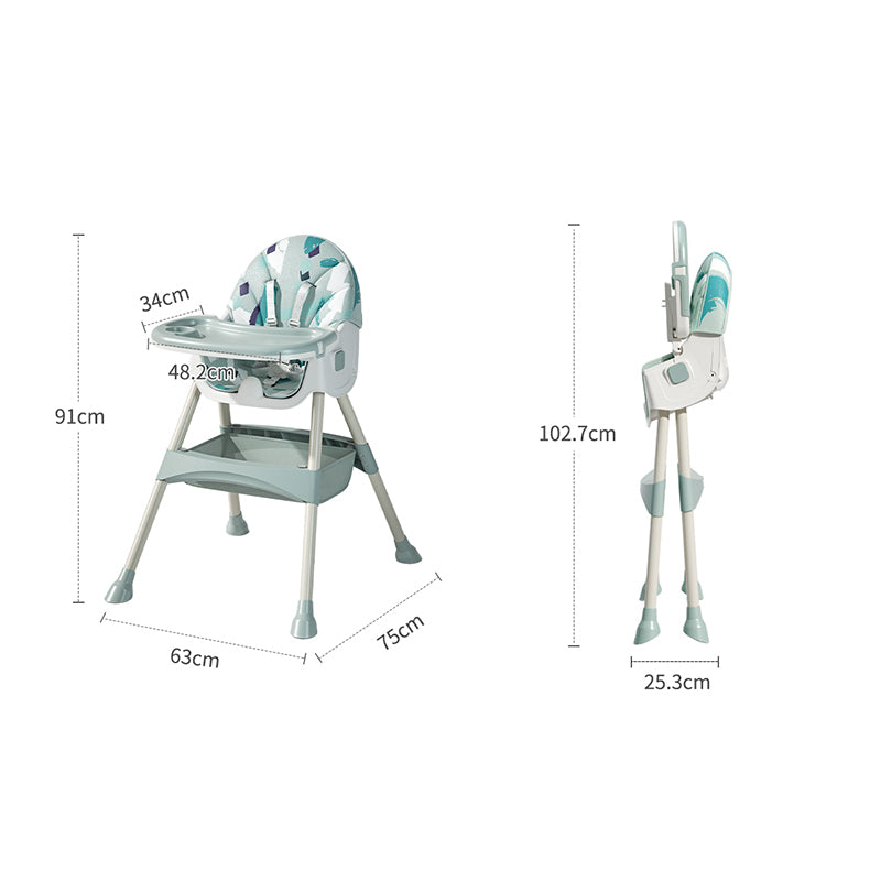 Cadeira de refeição infantil 2 em 1 Comfort - Verde Ornamento