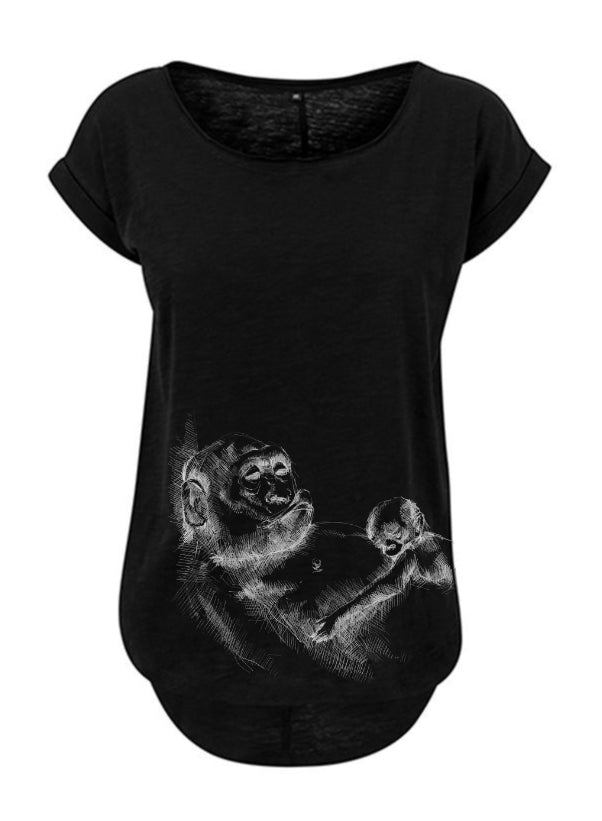 T-shirt de amamentação Monkey Mum® preta - macaquinho