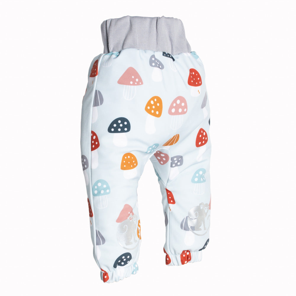 Calças de softshell para criança com membrana Monkey Mum® - Amanitas coloridos