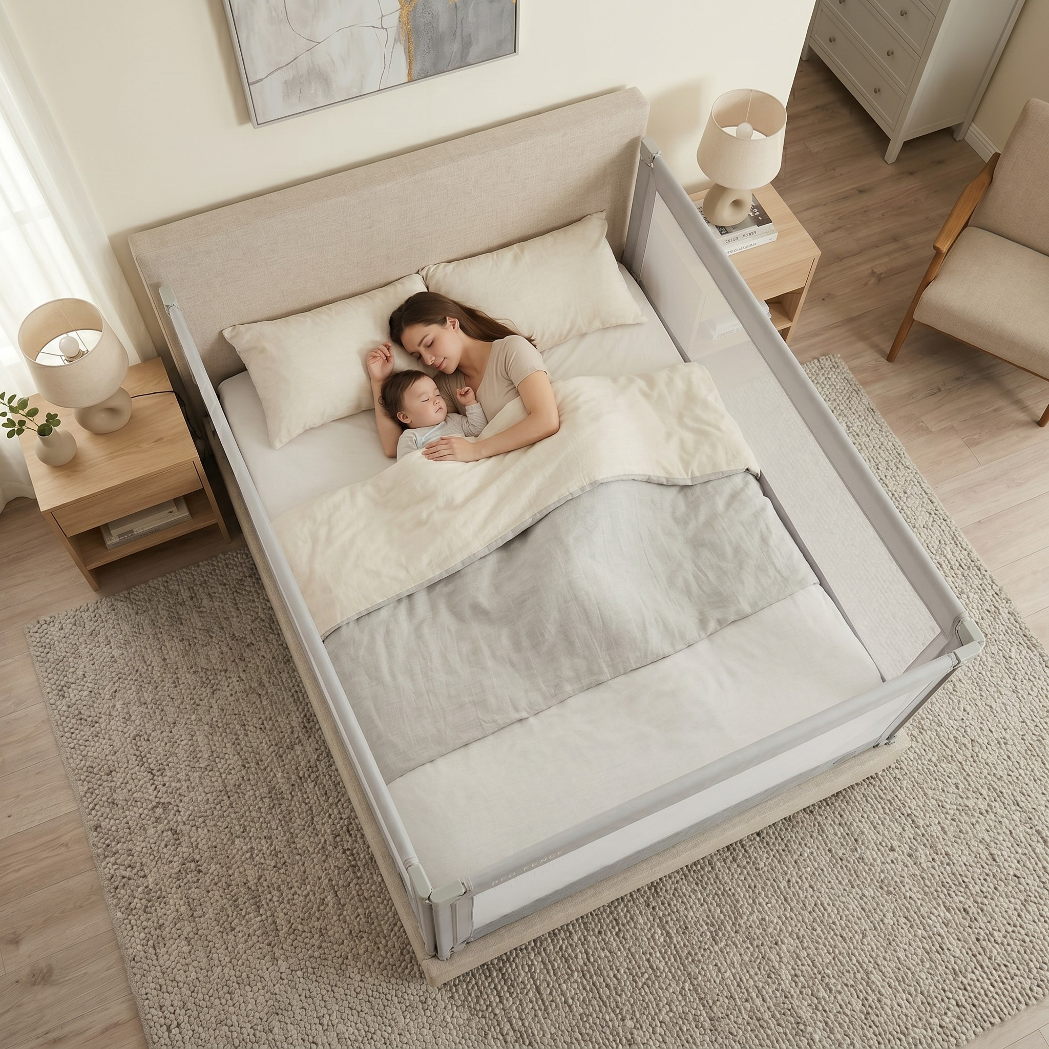 Barreira de cama Monkey Mum® Economy - cinzento claro