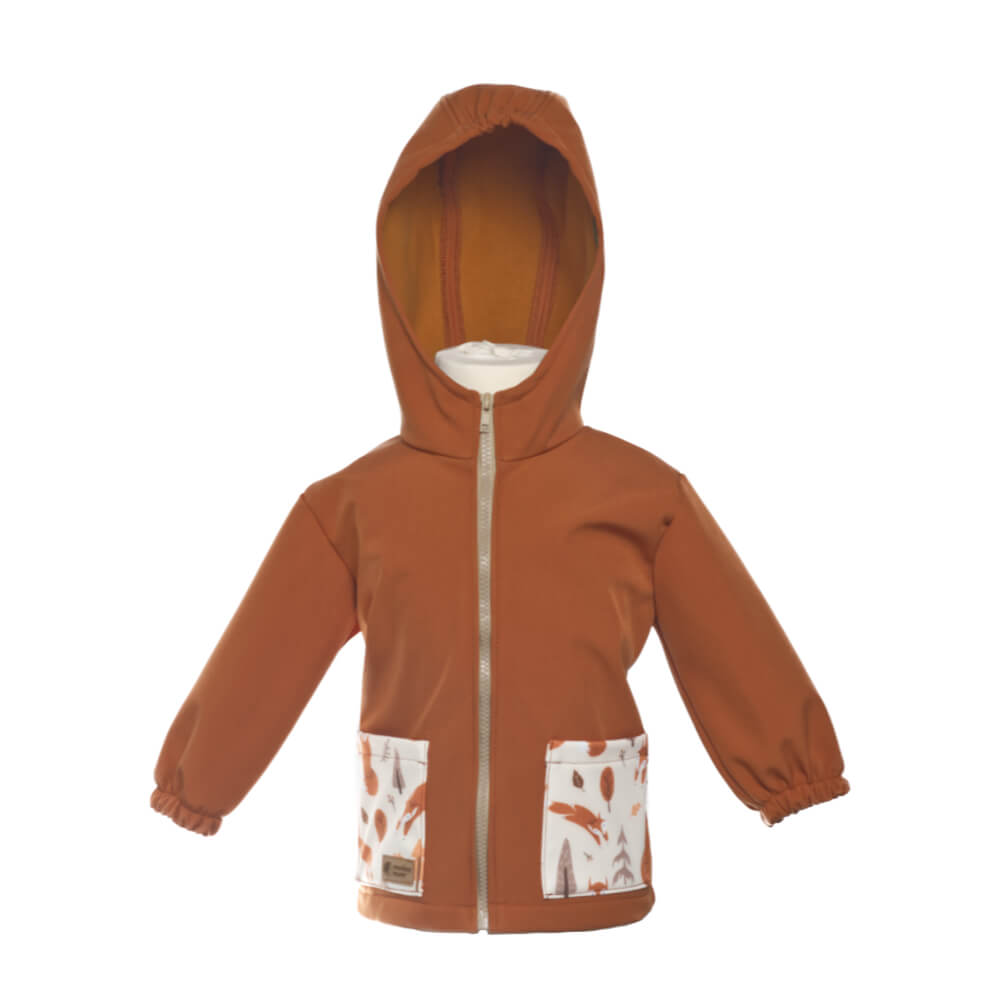 Casaco softshell infantil com membrana Monkey Mum® - Folhas de outono