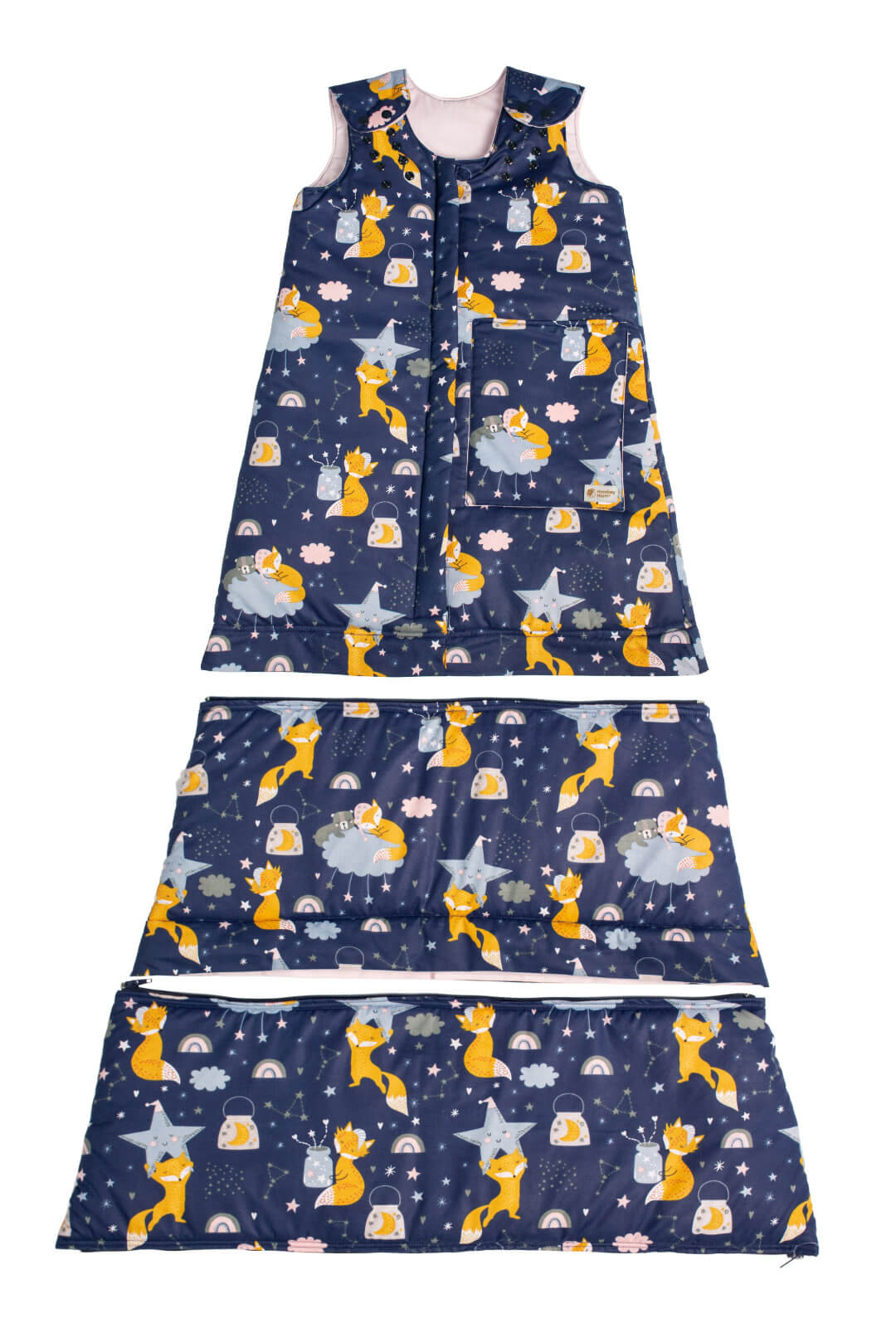 Saco-cama de inverno extensível Monkey Mum® 0 - 4 anos - conjunto - A sonhar com a raposa