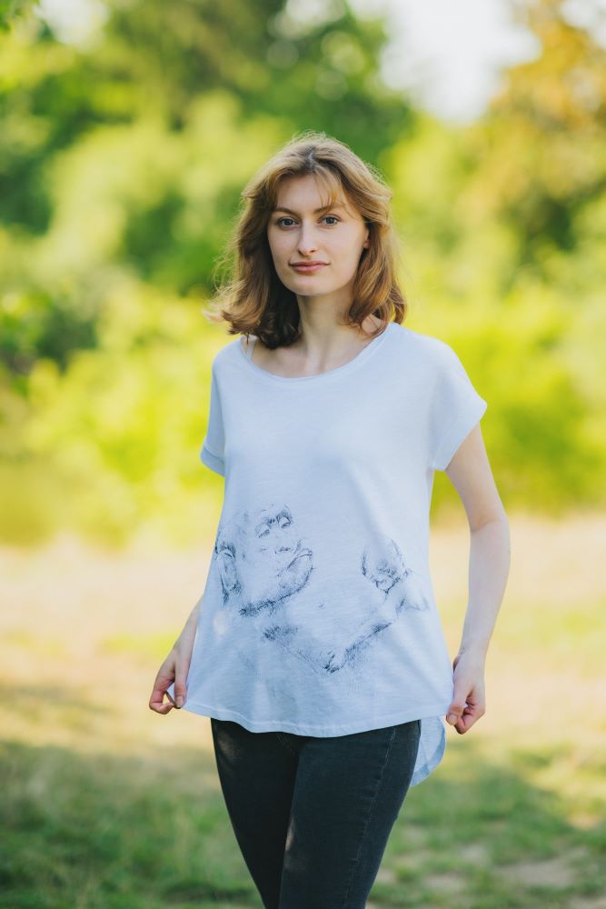 T-shirt de amamentação Monkey Mum® branca - macaquinho