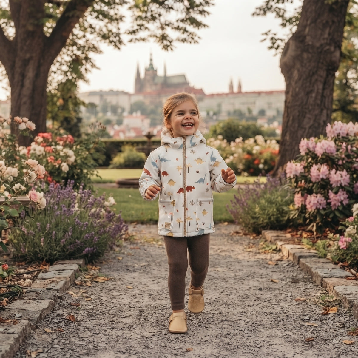 Casaco softshell infantil com membrana Monkey Mum® - História de dinossauros