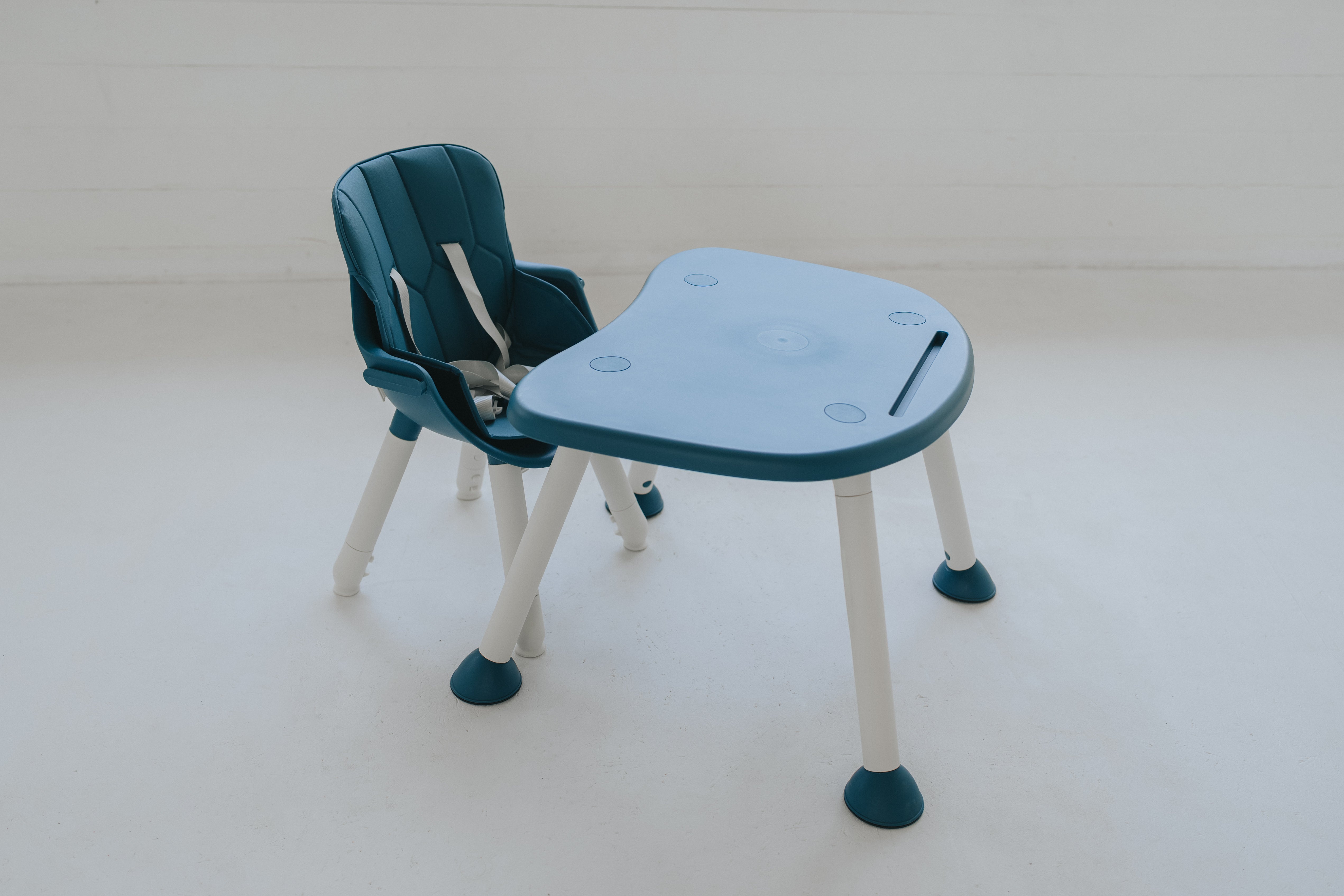 Cadeira de refeição infantil 2 em 1 Grow - Azul - desembalada