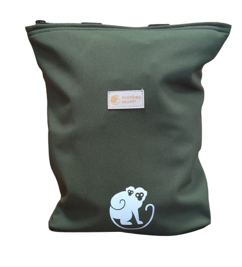 Mochila infantil softshell Monkey Mum® - Verde-escuro