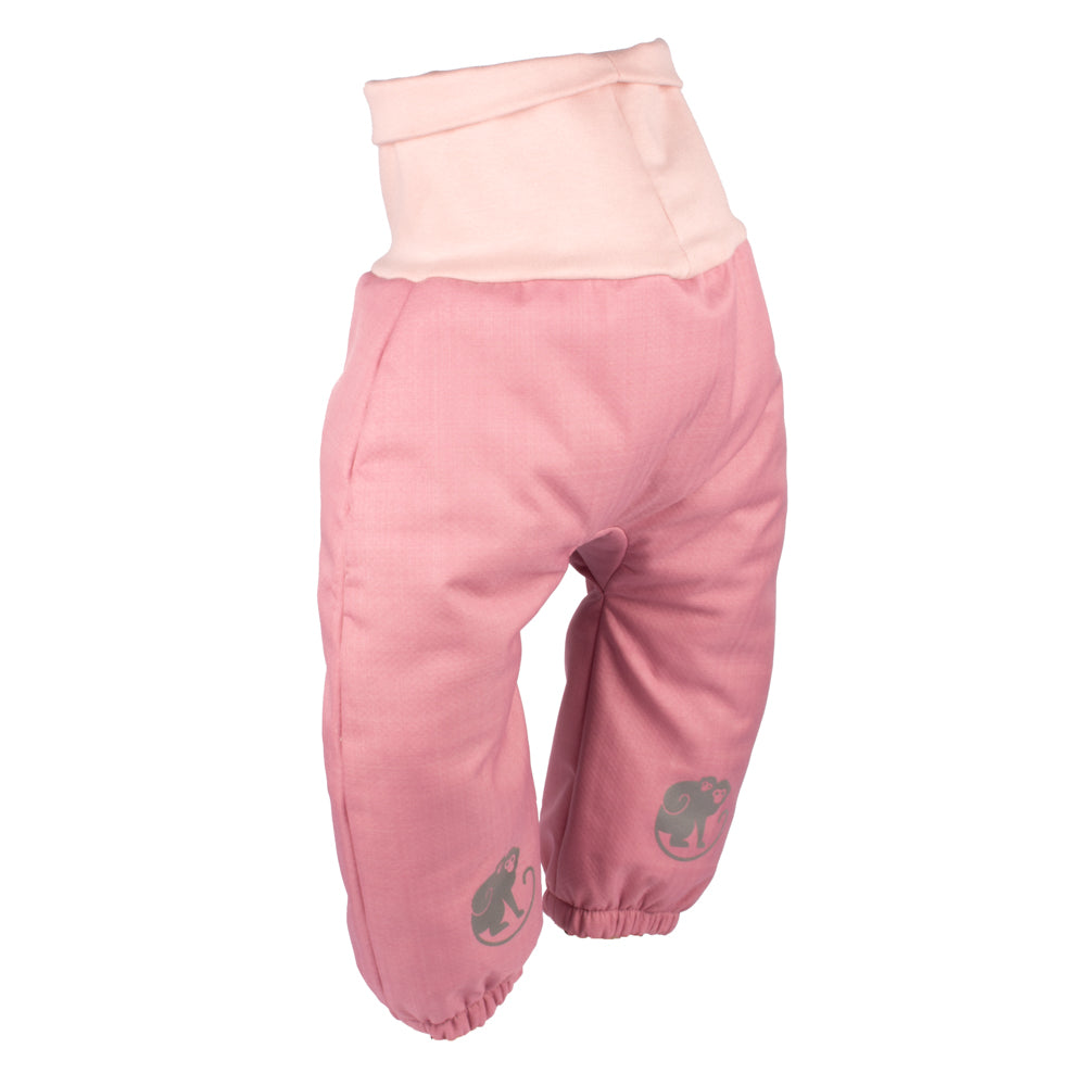 Calças de softshell de inverno de crescimento para criança com lã de carneiro Monkey Mum® - Ovelhinha rosa