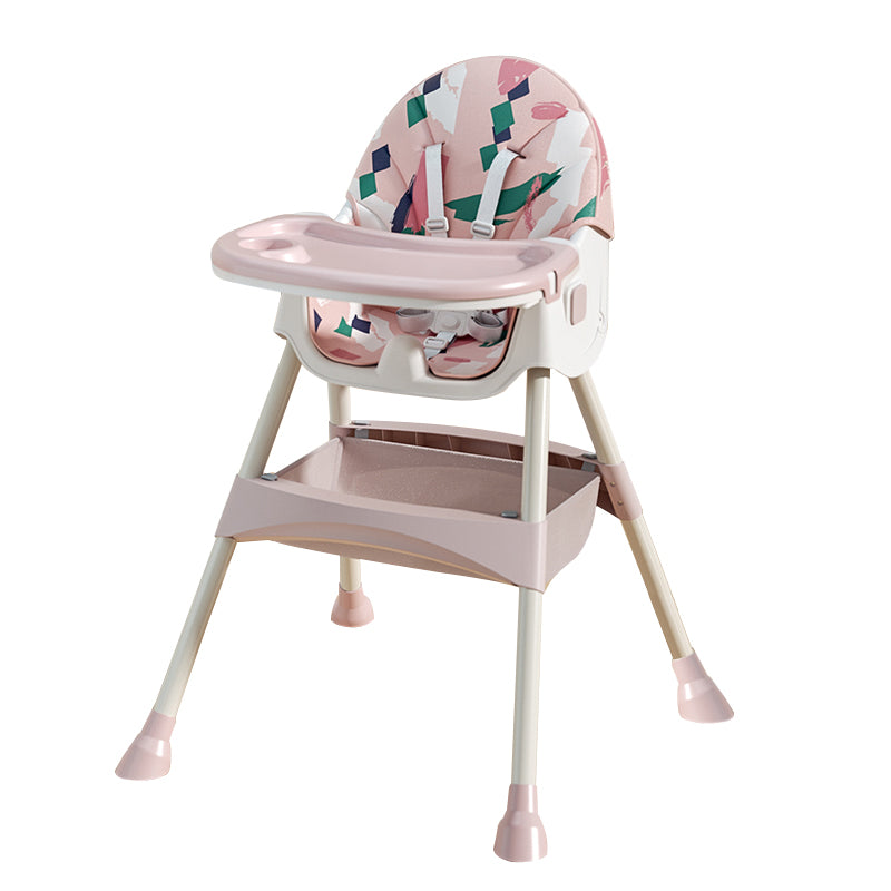 Cadeira de refeição infantil 2 em 1 Comfort - Rosa Ornamento - desembalada