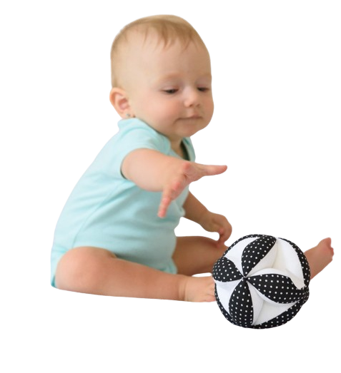 MyMoo Bola sensorial Montessori - Pontos/preto e branco