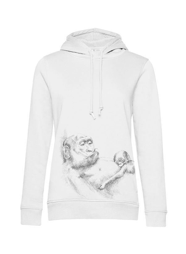 Sweatshirt de amamentação Monkey Mum® branca - macaquinho, 2.ª qualidade - tam. XL