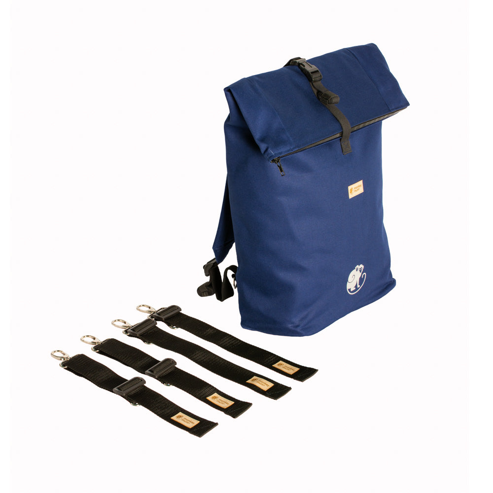 Monkey Mum® Mochila integrada em sarja para o porta-bebé Carrie - Azul-marinho