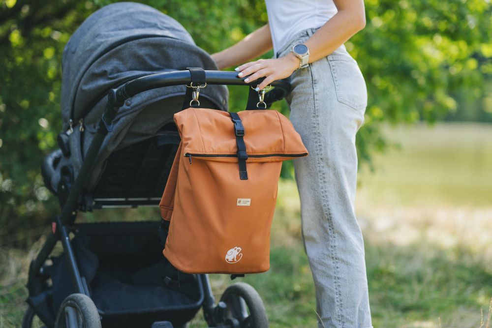 Monkey Mum® Mochila integrada em softshell para o porta-bebé Carrie - Folhas de outono