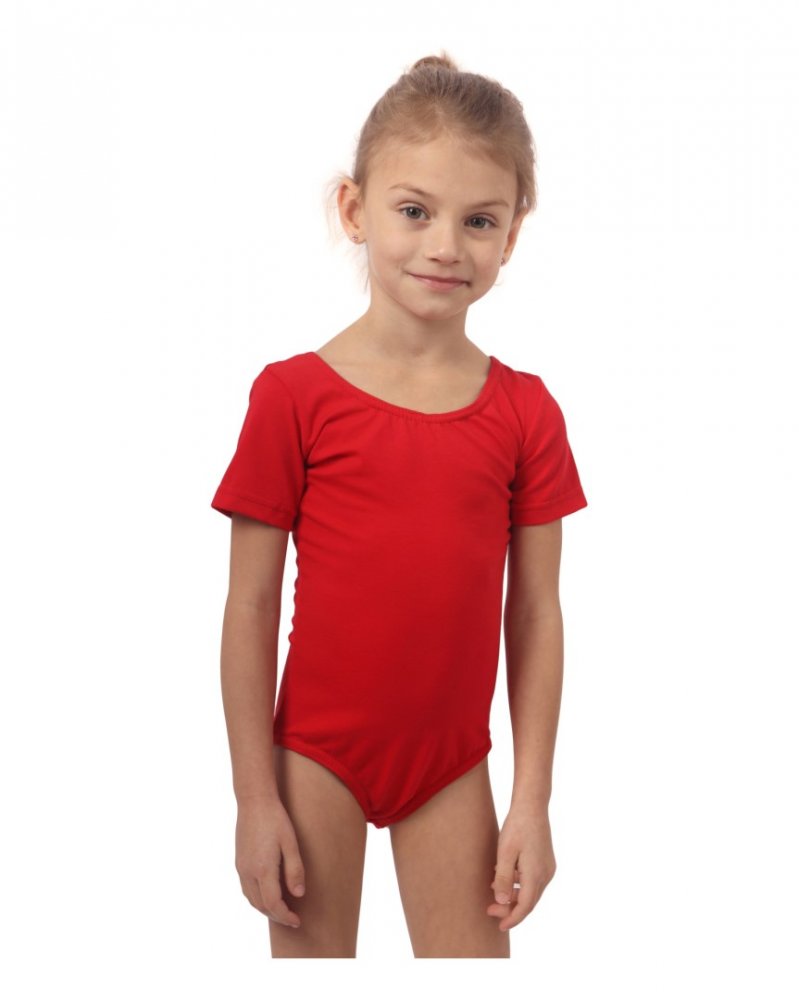 Camisola de ballet e ginástica para raparigas, vermelha