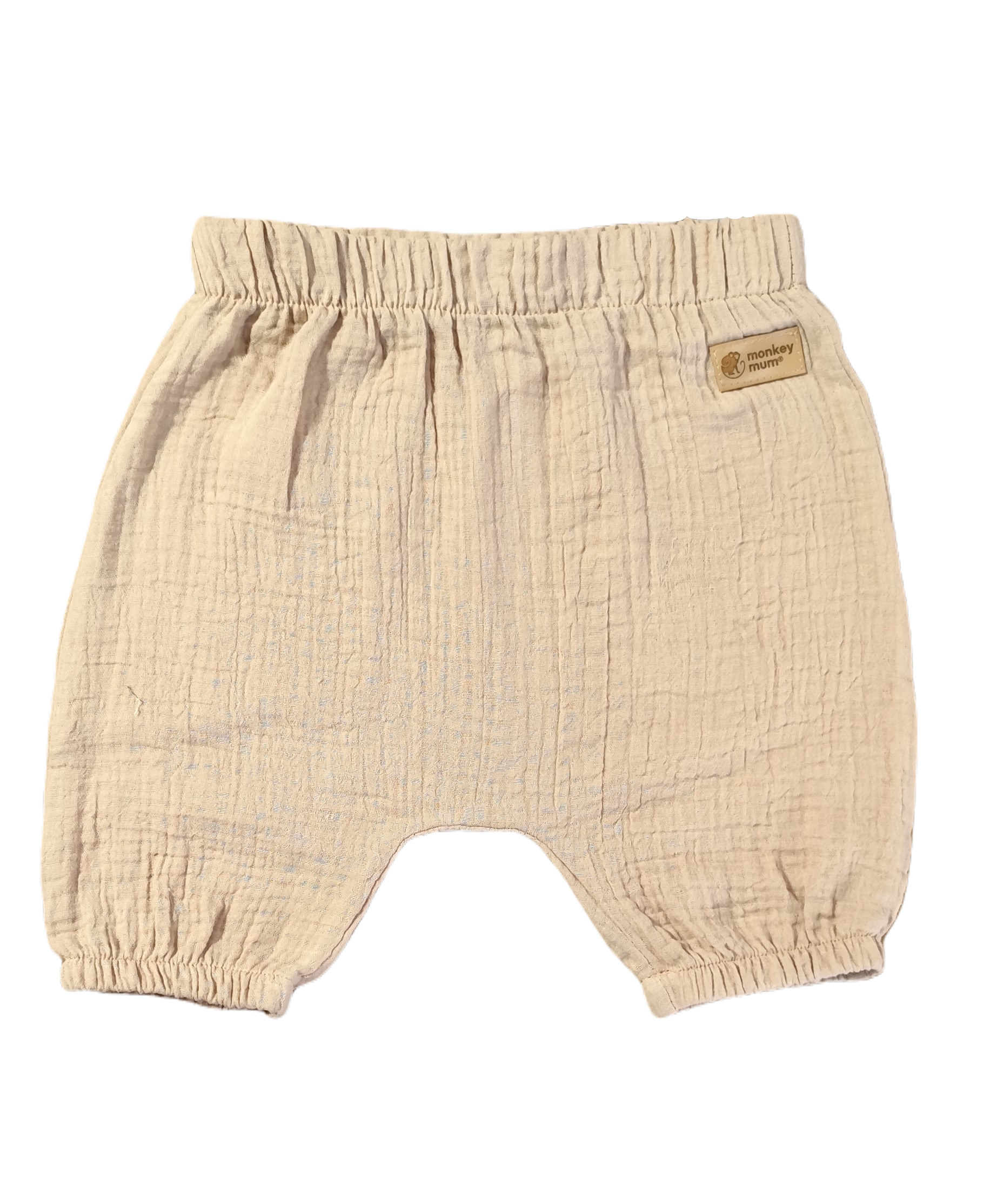 Calções de musselina Monkey Mum® - Bege