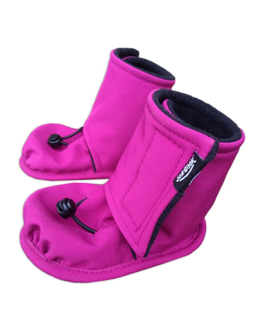 Botas de softshell acolchoadas, botinhas de inverno - fúcsia/preto - tamanho 18-24 meses