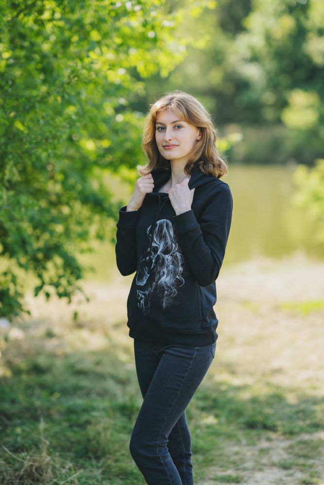Sweatshirt de amamentação Monkey Mum® preta - mamã amorosa