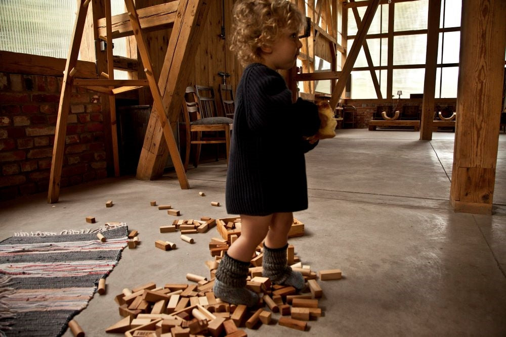 Wooden Story Cubos em caixa de madeira - 30 peças - Naturais