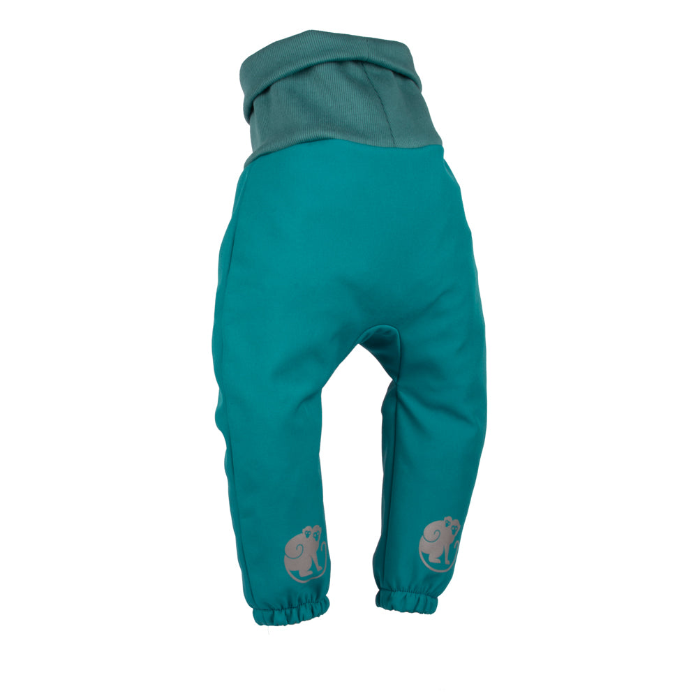 Calças de softshell de crescimento para criança com membrana Monkey Mum® - Lagarto alegre