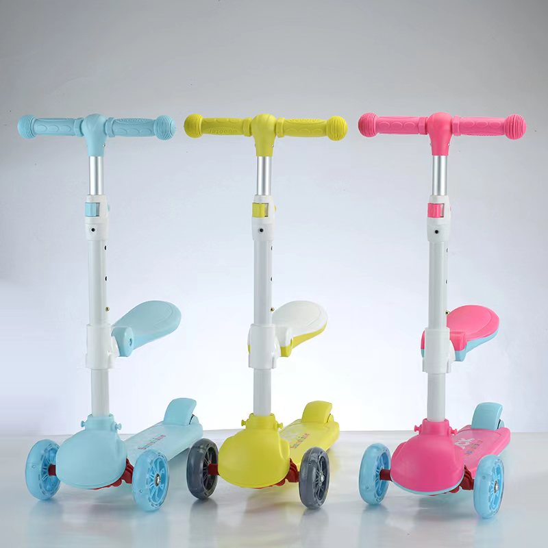 Trotinete infantil com assento - 3 em 1 - Amarelo - PEÇA DE EXPOSIÇÃO