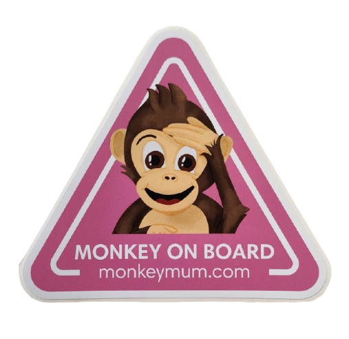 Autocolante para automóvel Monkey Mum® - Rosa