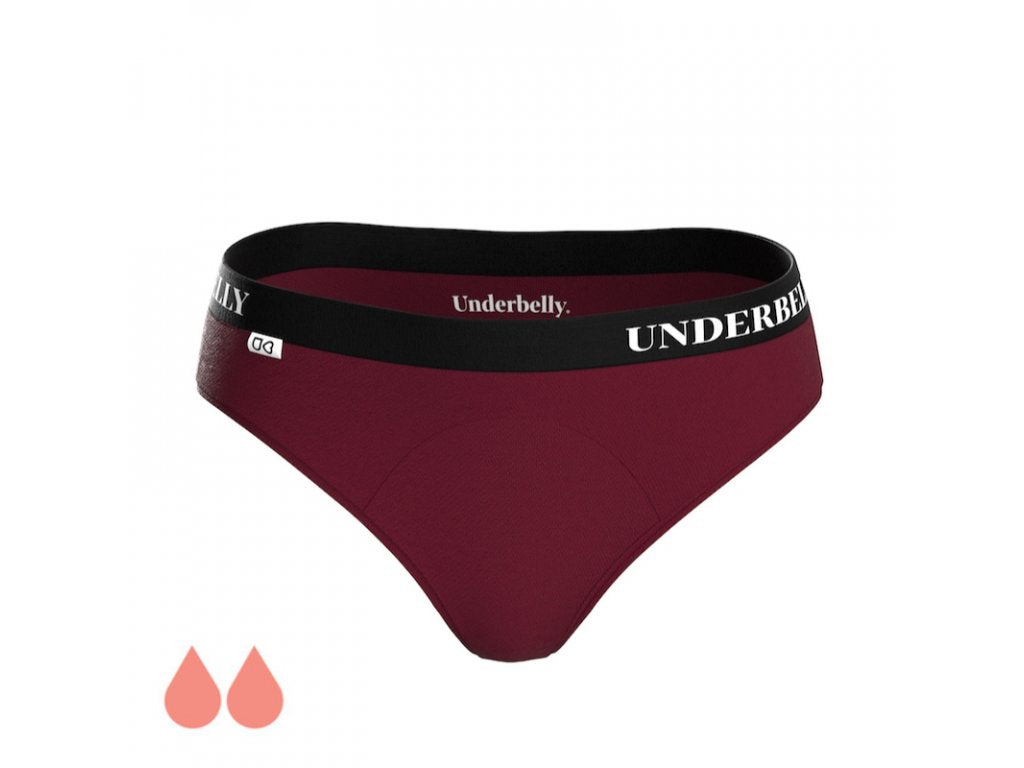 Calcinha menstrual Univers do ventre, Menstruação mais fraca - Borgonha