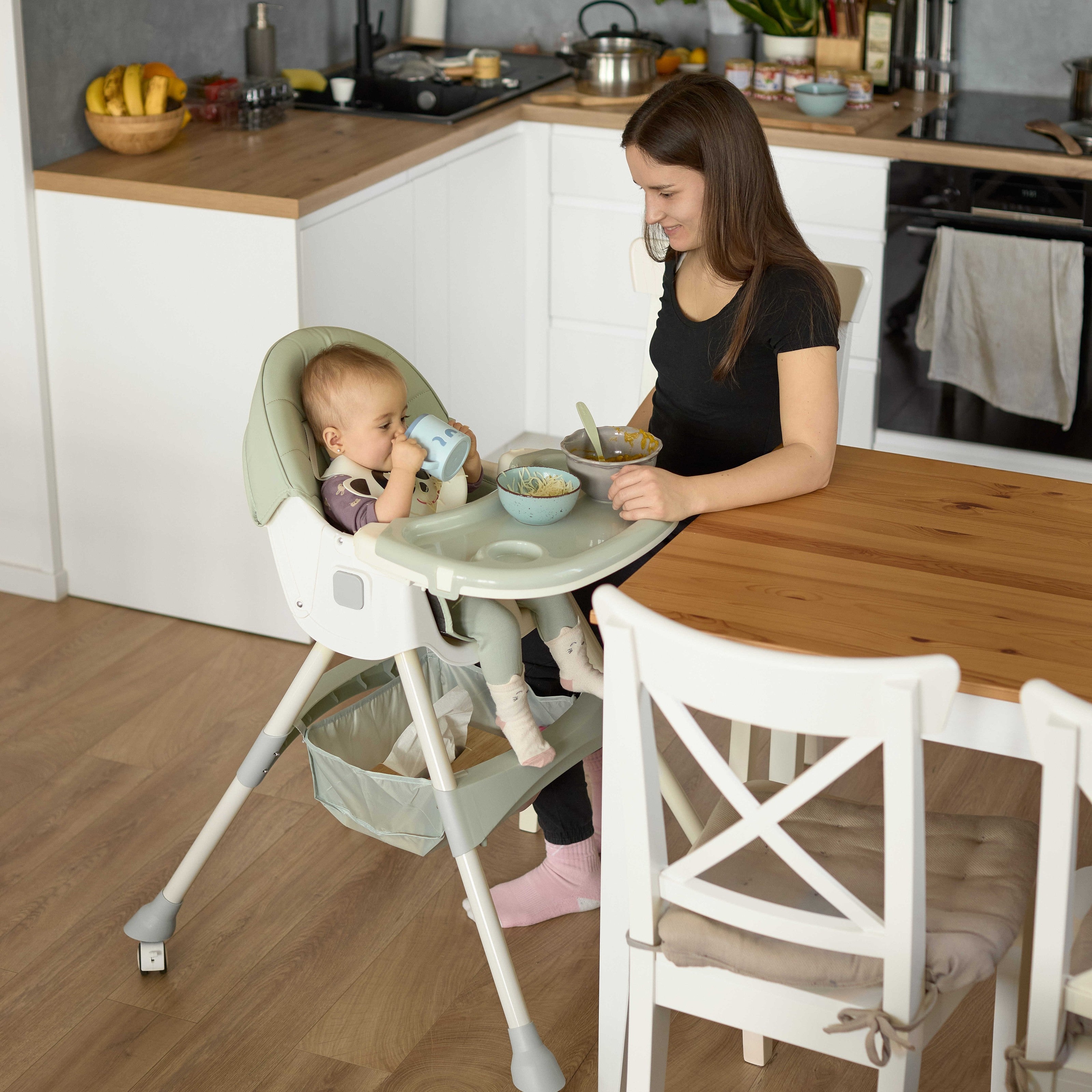 Cadeira de alimentação infantil 2 em 1 Comfort - Rosa