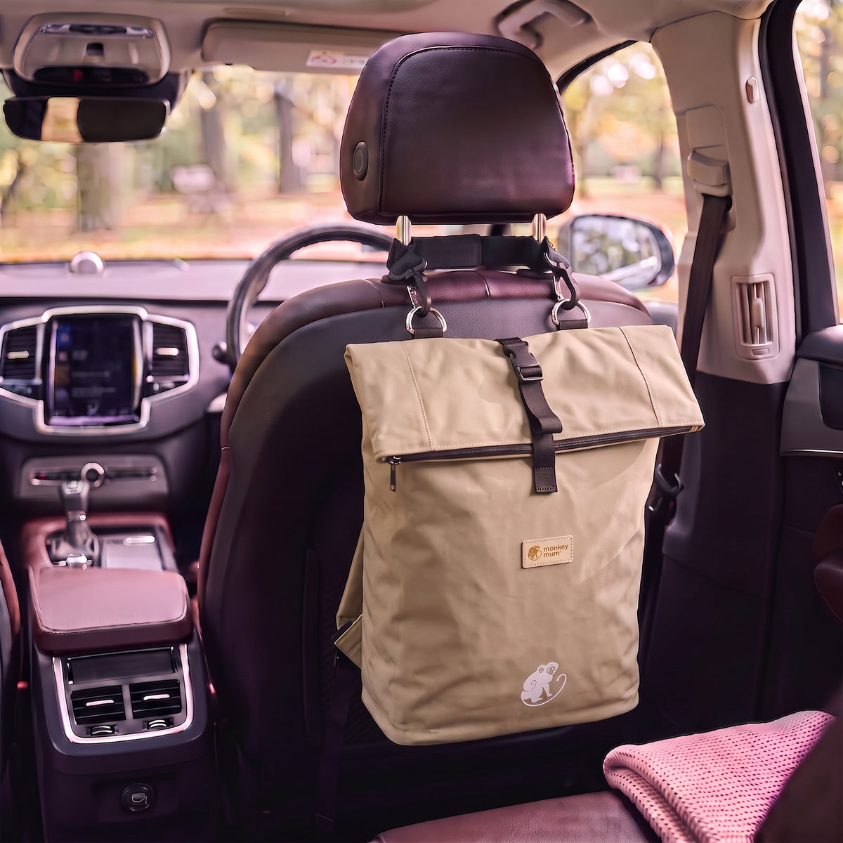 Monkey Mum® Mochila em sarja para carrinho de bebé – Areia do deserto