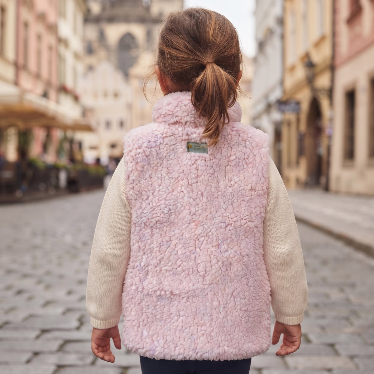 Colete de borreguito Monkey Mum®  - Rosa