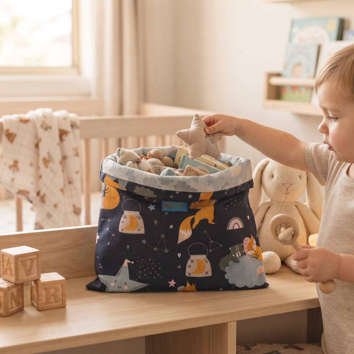 Saco de pano Monkey Mum® - Animais estrelados