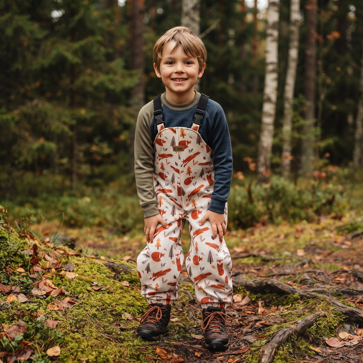 Monkey Mum® Jardineiras softshell com membrana - Brincadeiras de raposa