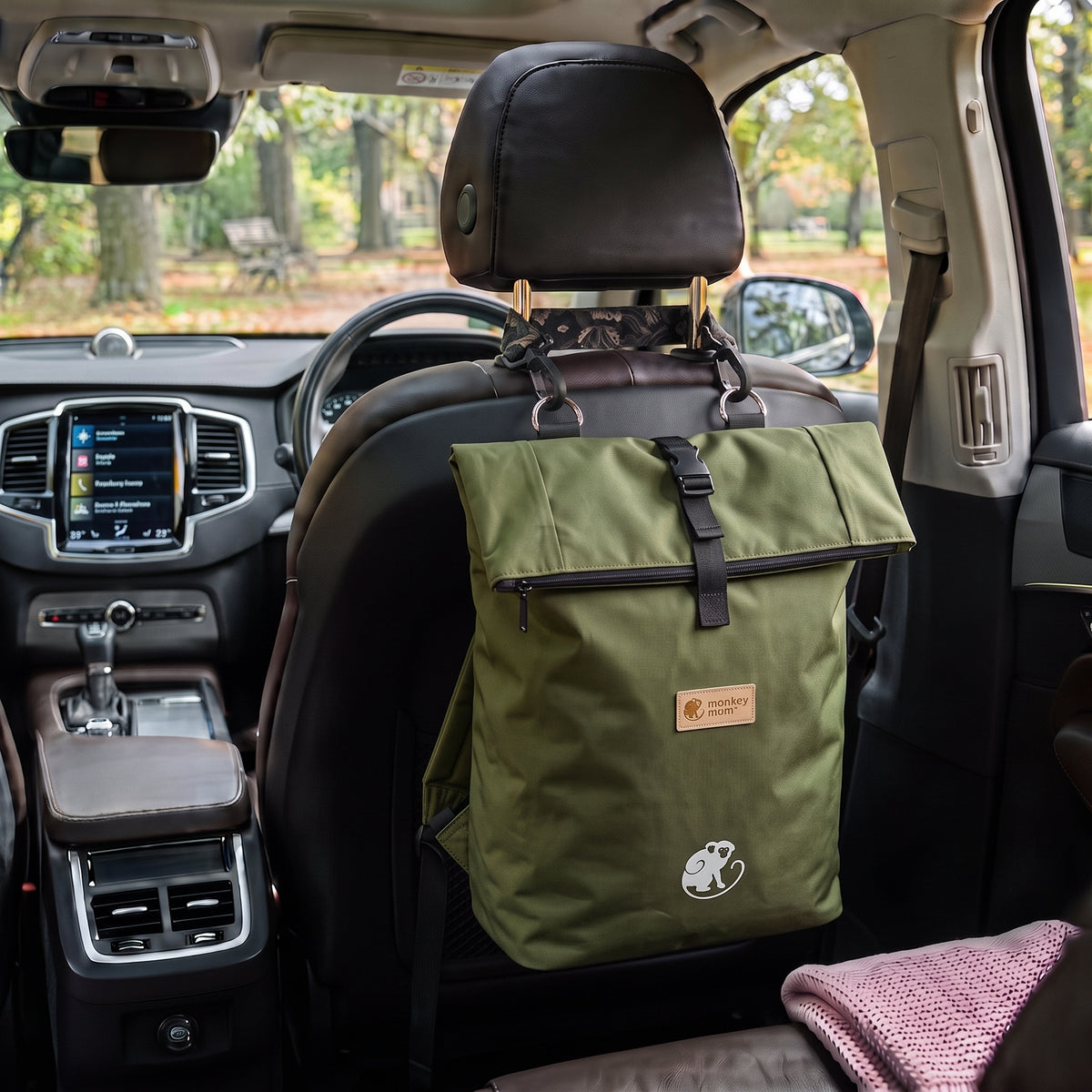 Monkey Mum® Mochila em sarja para carrinho de bebé – Cores da floresta
